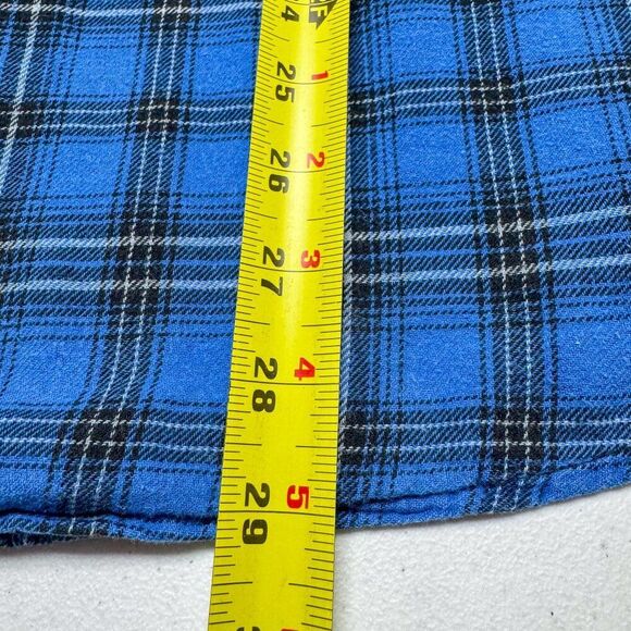 Wrangler Shirt Mens Large Blue Plaid Flannel Wrancher Western Pearl Snap Cowboy - Picture 11 of 13